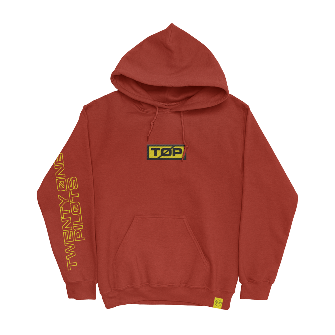 Twenty one pilots embroidered logo hot sale yellow hoodie