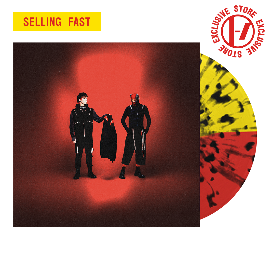 Breach Limited Edition Red, Yellow, and Black Hazard Splatter Vinyl