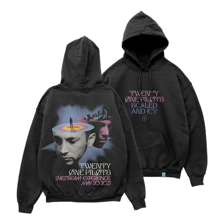 Twenty One Pilots – Felpa Unisex Con Cappuccio 'Back To Back', Nera, Ufficiale, Con Lacci, Maniche Lunghe